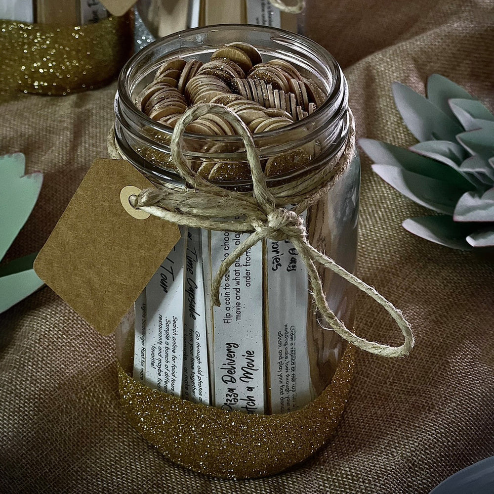 Sparkle Date Jar With 90 Ideas - Gift For Couple, Anniversary