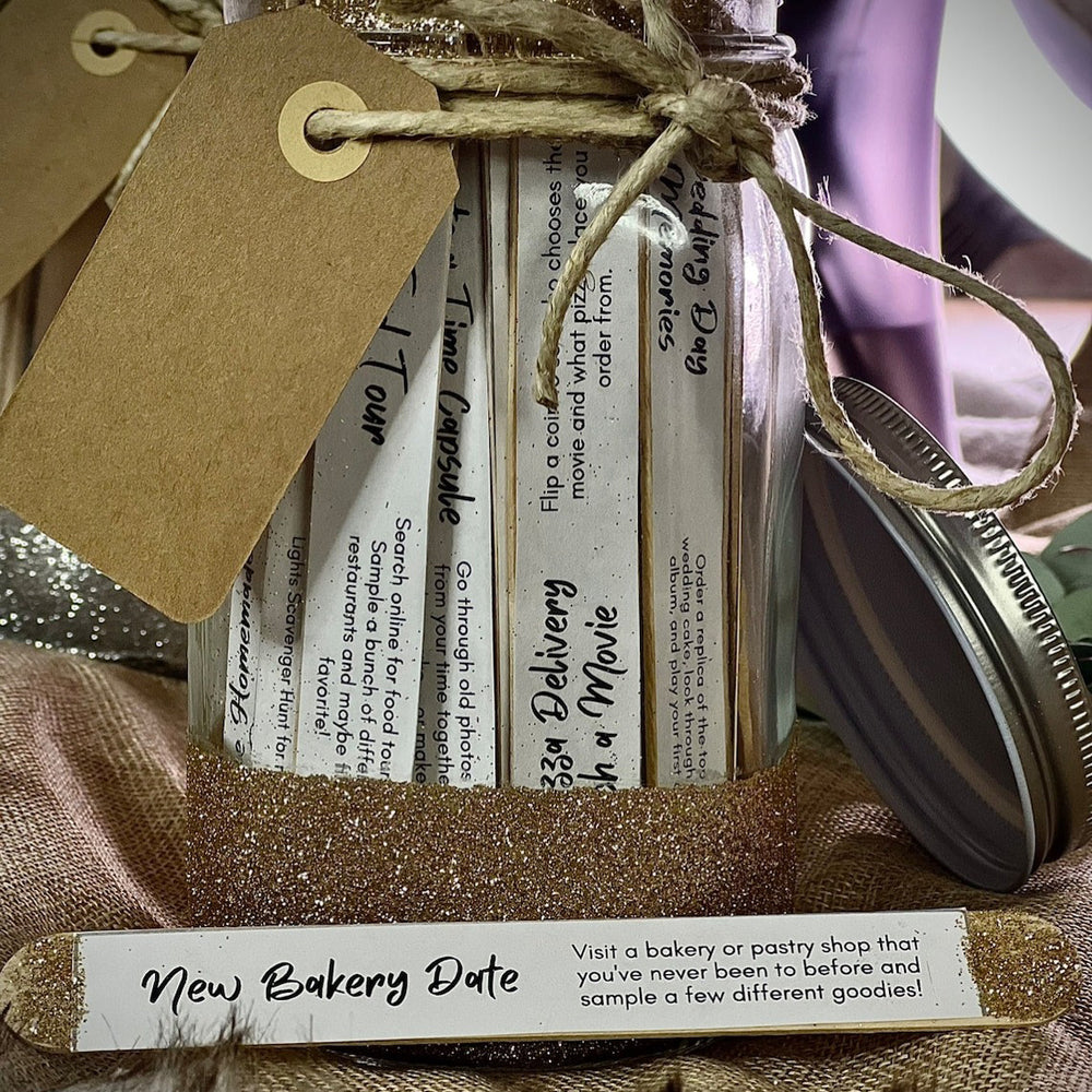 Sparkle Date Jar With 90 Ideas - Gift For Couple, Anniversary