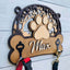 Personalized Wooden Forest Motif Dog Leash Holder - Gift For Dog Lovers