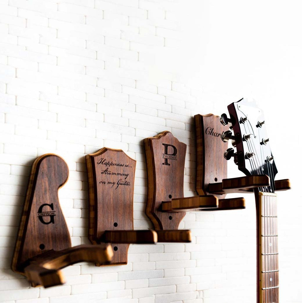 Personalized Wall Mount Custom Headstock Shapes - Gift for Guitar Lovers
