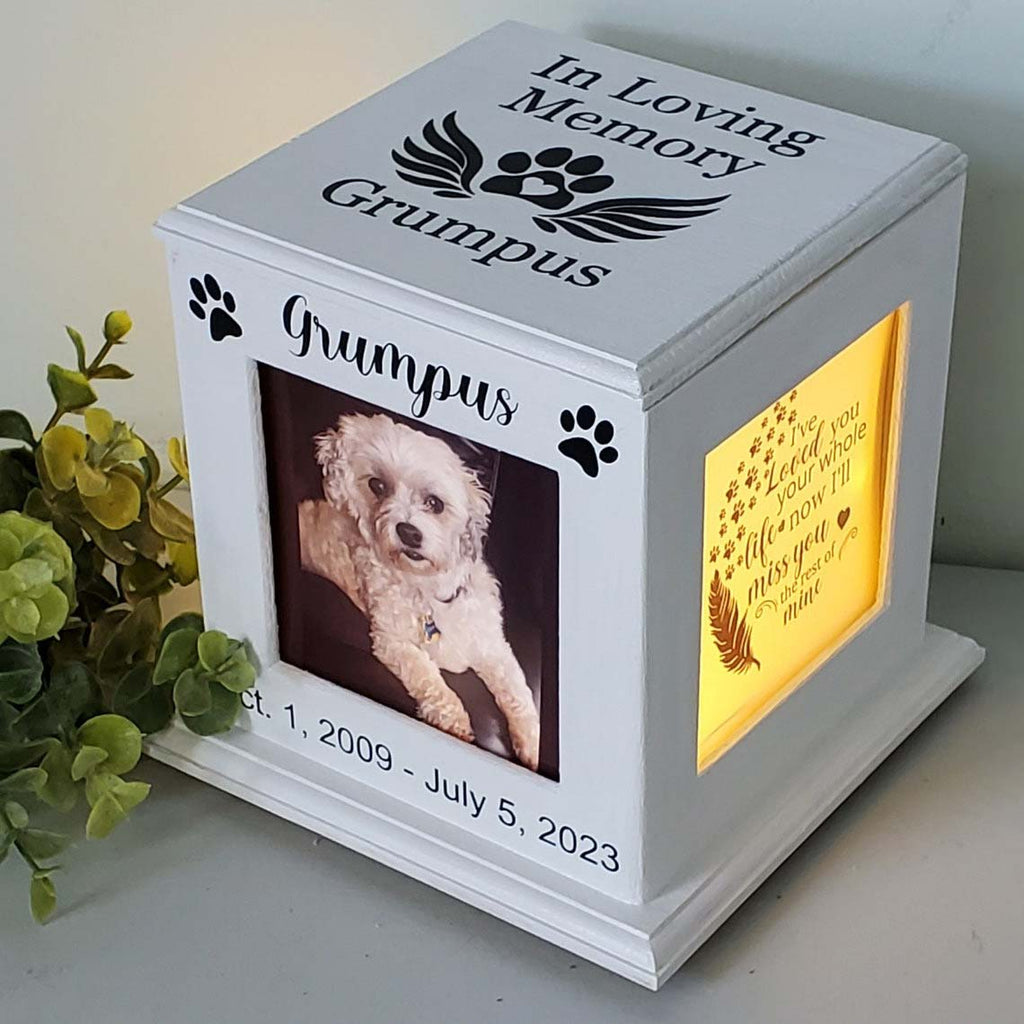 Personalized Pet Urn, Memorial Light Box