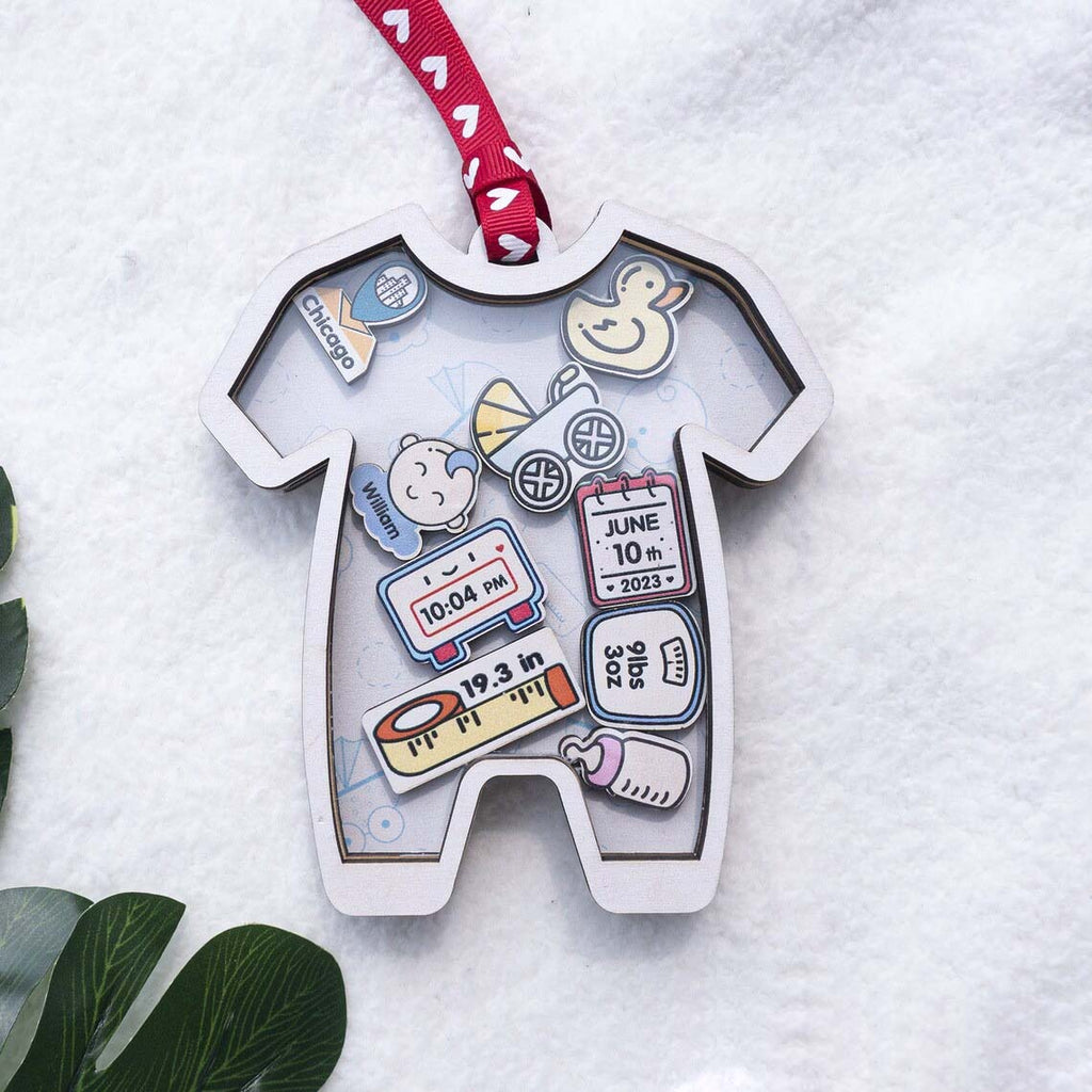 Personalized First Baby Ornament, Shirt Shaked Christmas Ornament