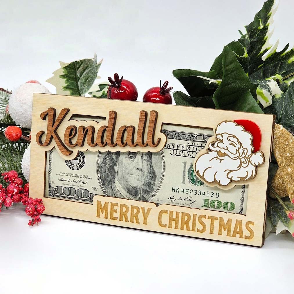 Personalized Santa Christmas Money Holder