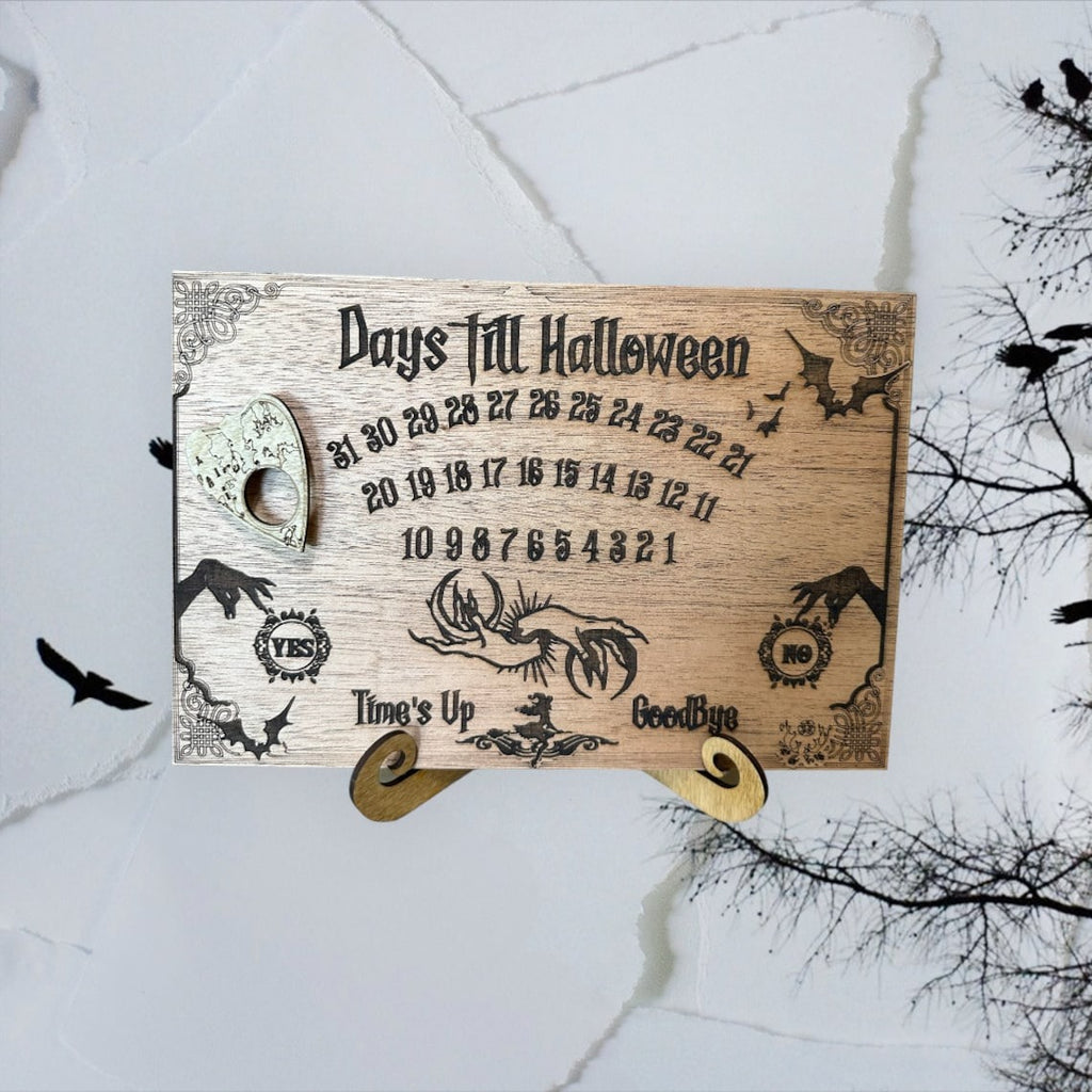 Wooden Halloween Countdown Ouija Board