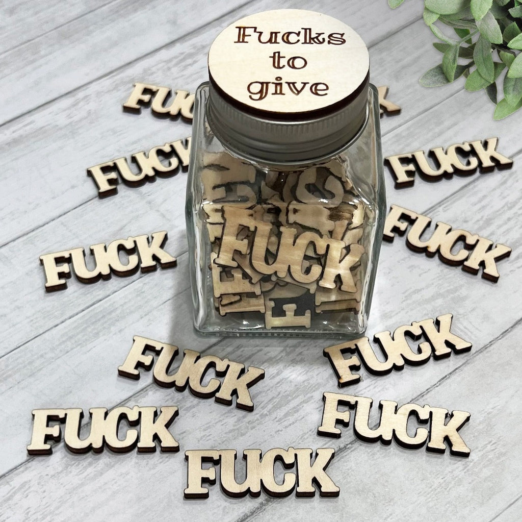 Personalized Jar Of Wooden Fck - Fck To Give