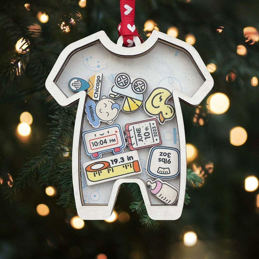 Personalized First Baby Ornament, Shirt Shaked Christmas Ornament