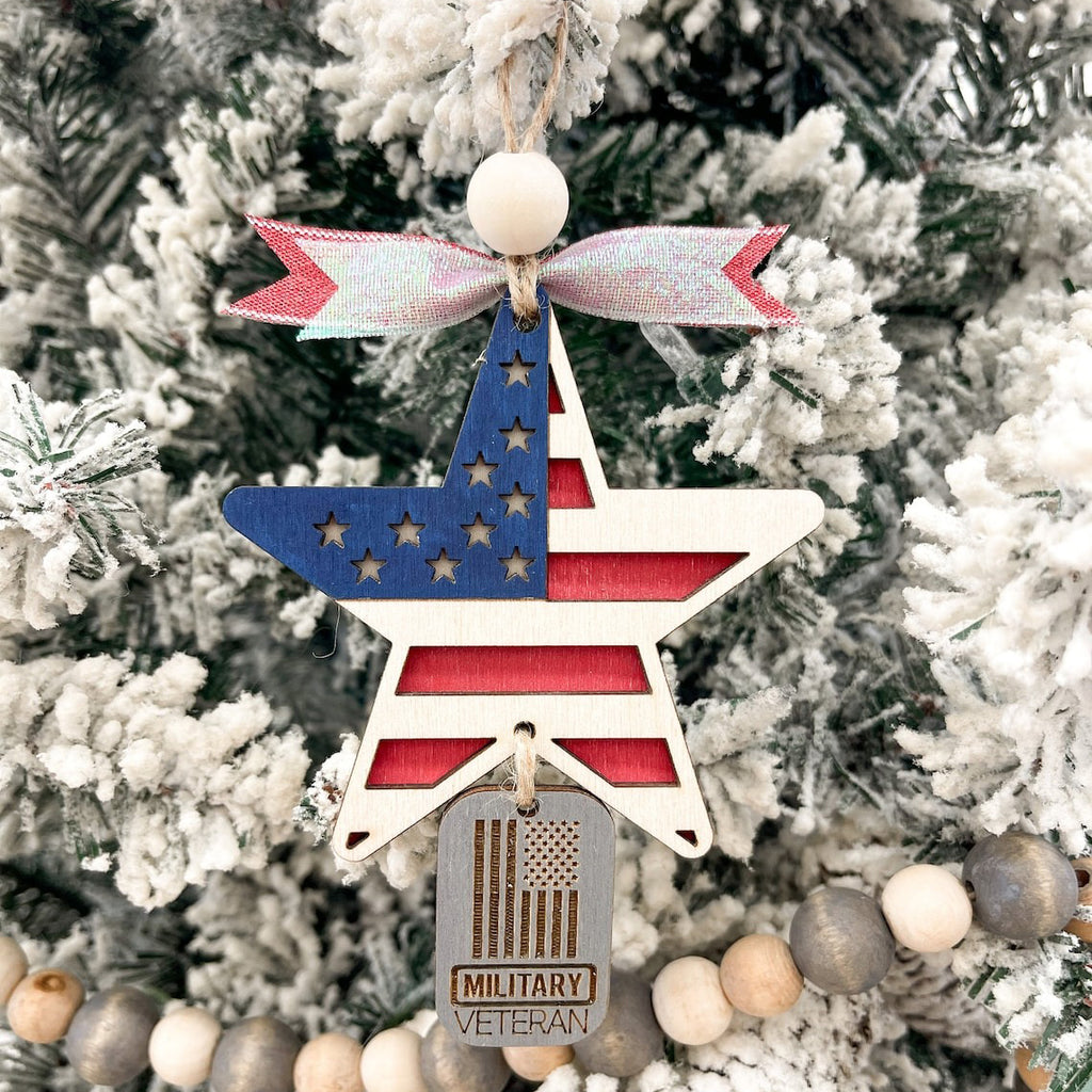 Personalized Wooden Ornament Military Family - Christmas Ornament