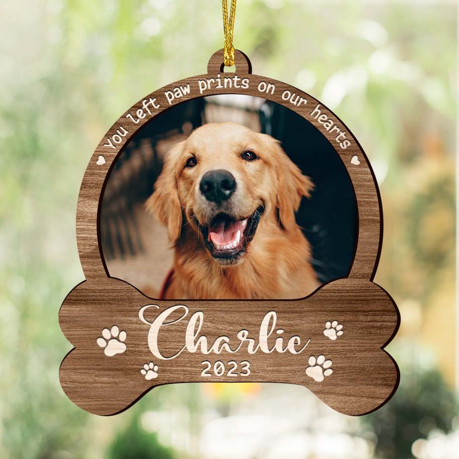 Custom Dog Photo Ornament, Dog Memorial Gift