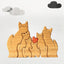 Personalized Wooden Cat Family Puzzle