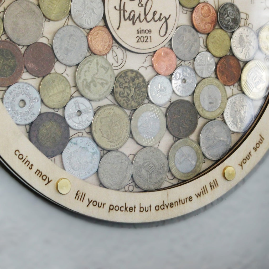 Personalized Coin Holder Travel Gift - Gift for Travel Lovers