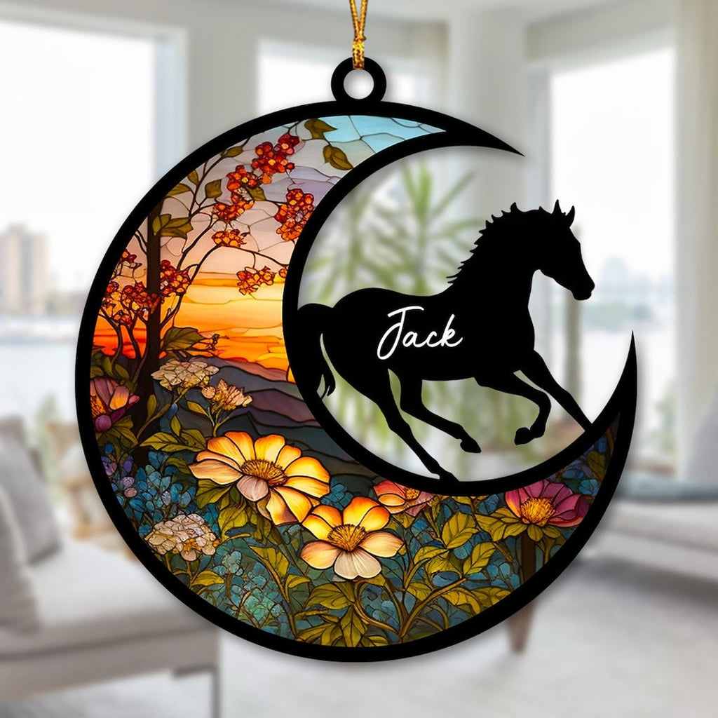 Personalized Horse Memorial Suncatcher Ornaments, Loss Gift