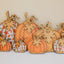 Wooden Rustic Pumpkins Shelf sitter with 4 sizes, patterns - Fall, Halloween and Thanksgiving decor