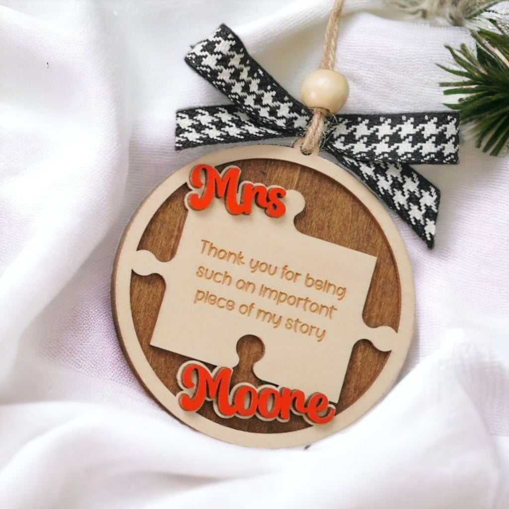 Personalized Thank You Teacher Ornament - Christmas Ornament, Gift For Teachers
