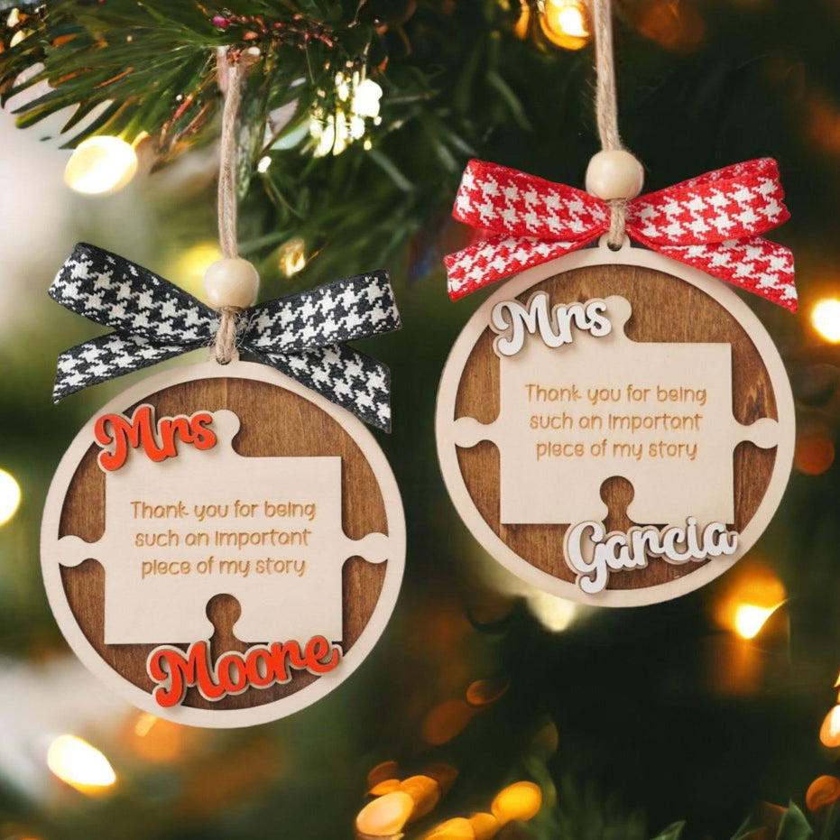 Personalized Thank You Teacher Ornament - Christmas Ornament, Gift For Teachers
