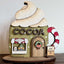 Double-Sided Cute Hot Cocoa Shop Hand Painted Wood Shelf Sitter