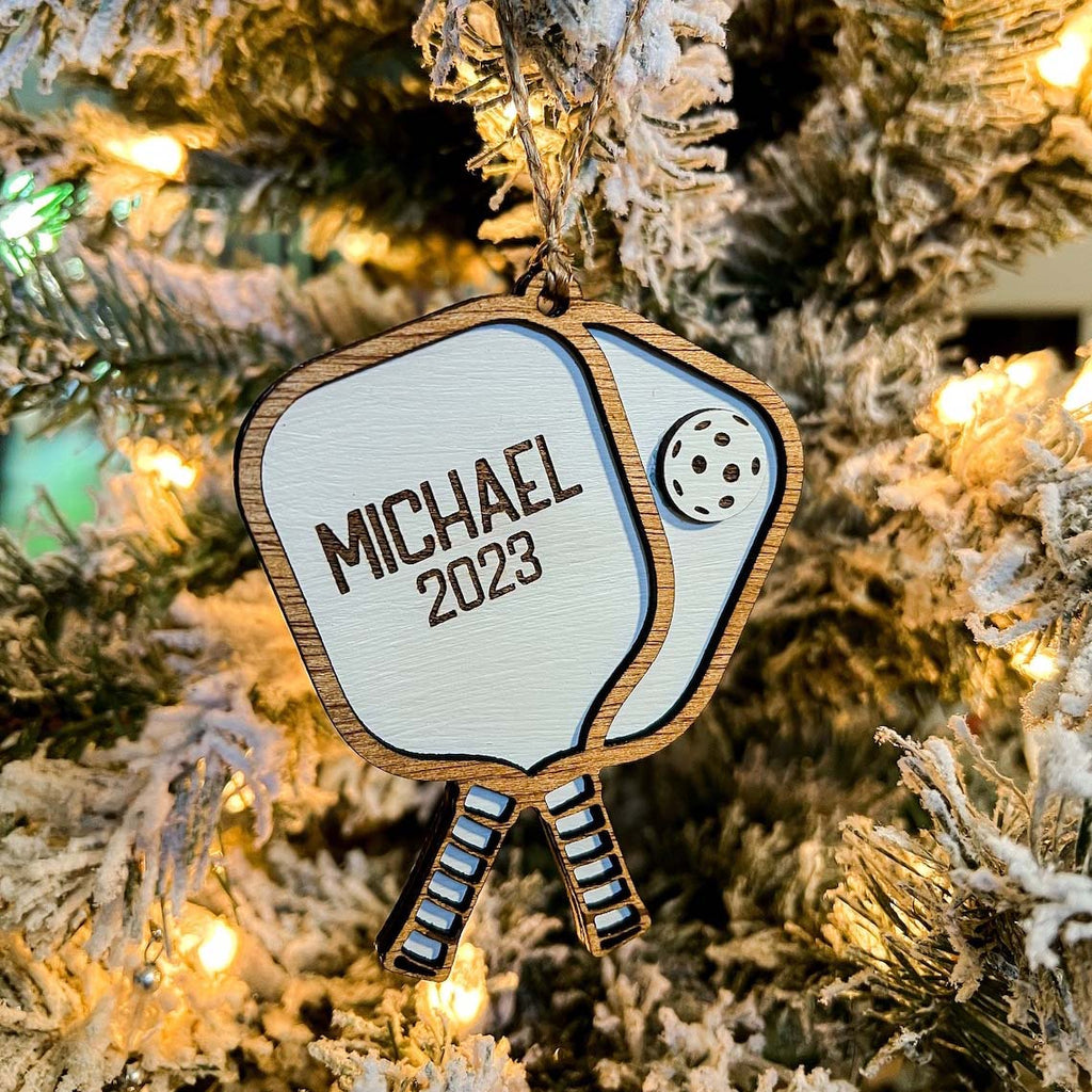 Personalized Pickleball Ornament, Christmas Sport Ornament