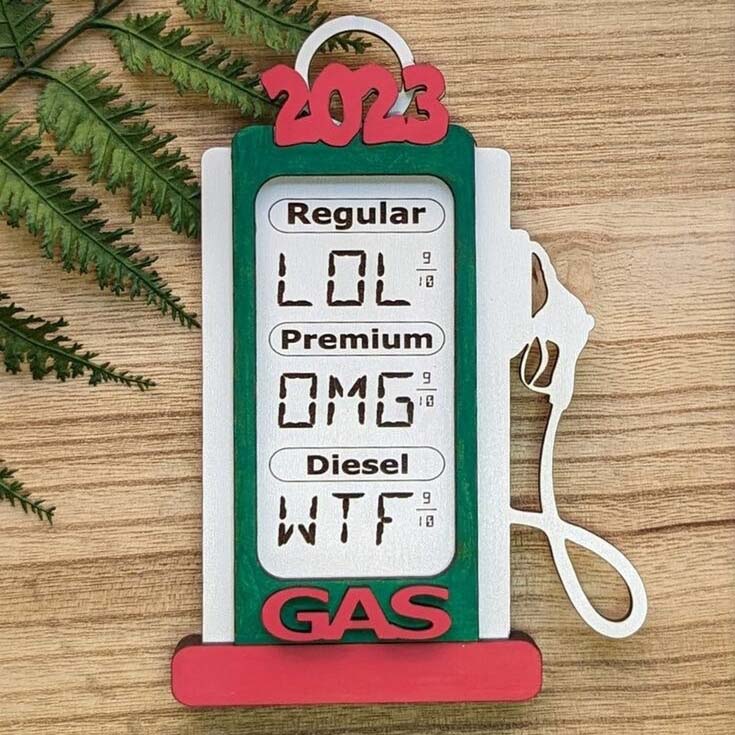 Gas Pump Ornament Gift Card Holder