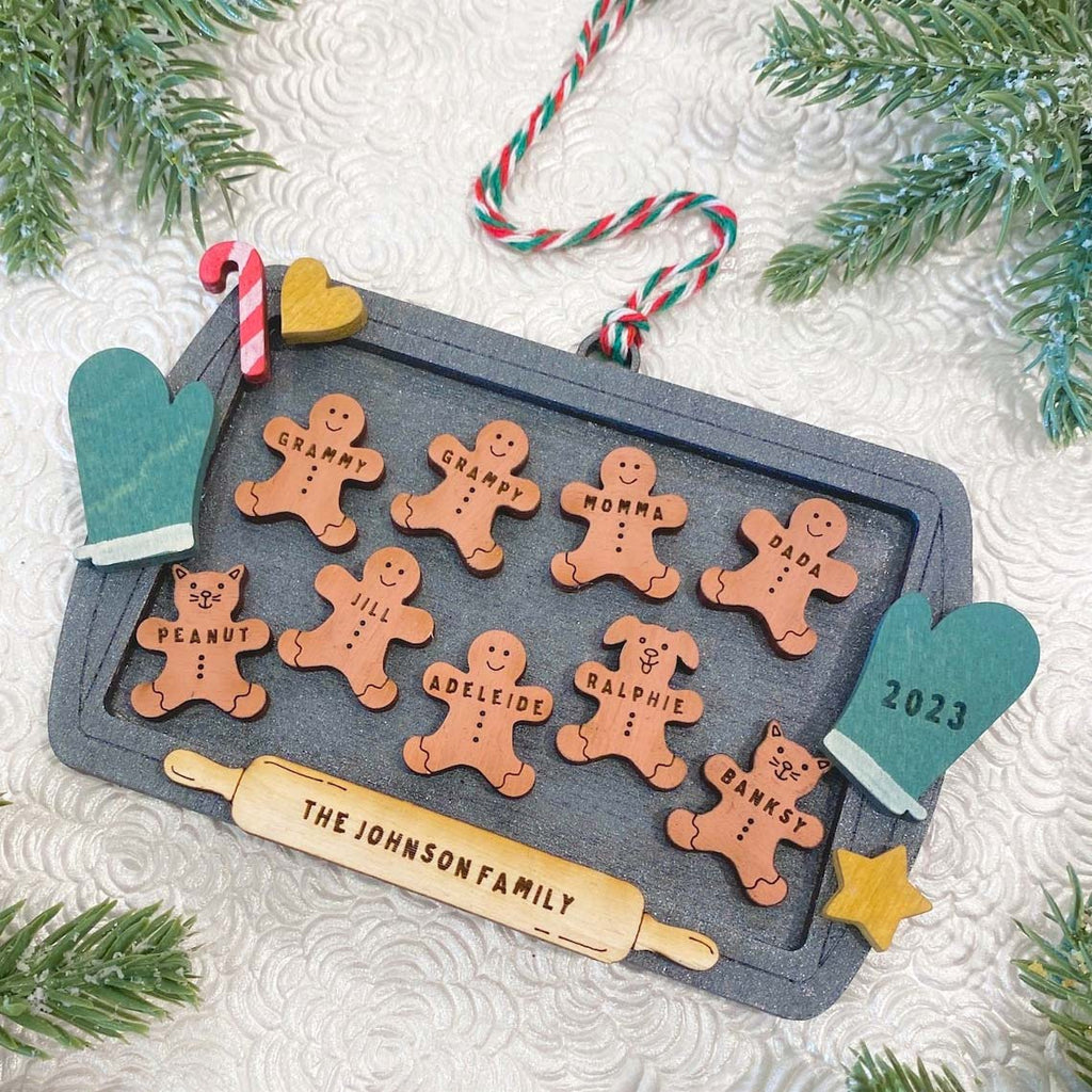 Personalized Family Ornament Gingerbread, Christmas Ornament