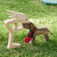 Girl & Wooden Dog Christmas Decor - Gift for Dog Lover