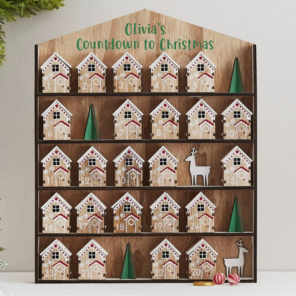Personalized Christmas House Advent Calendar - Christmas Countdown Calendar