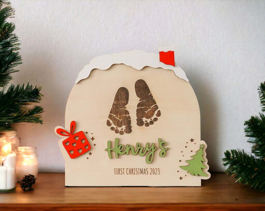 DIY Christmas Footprint Art, Baby’s First Christmas Keepsake