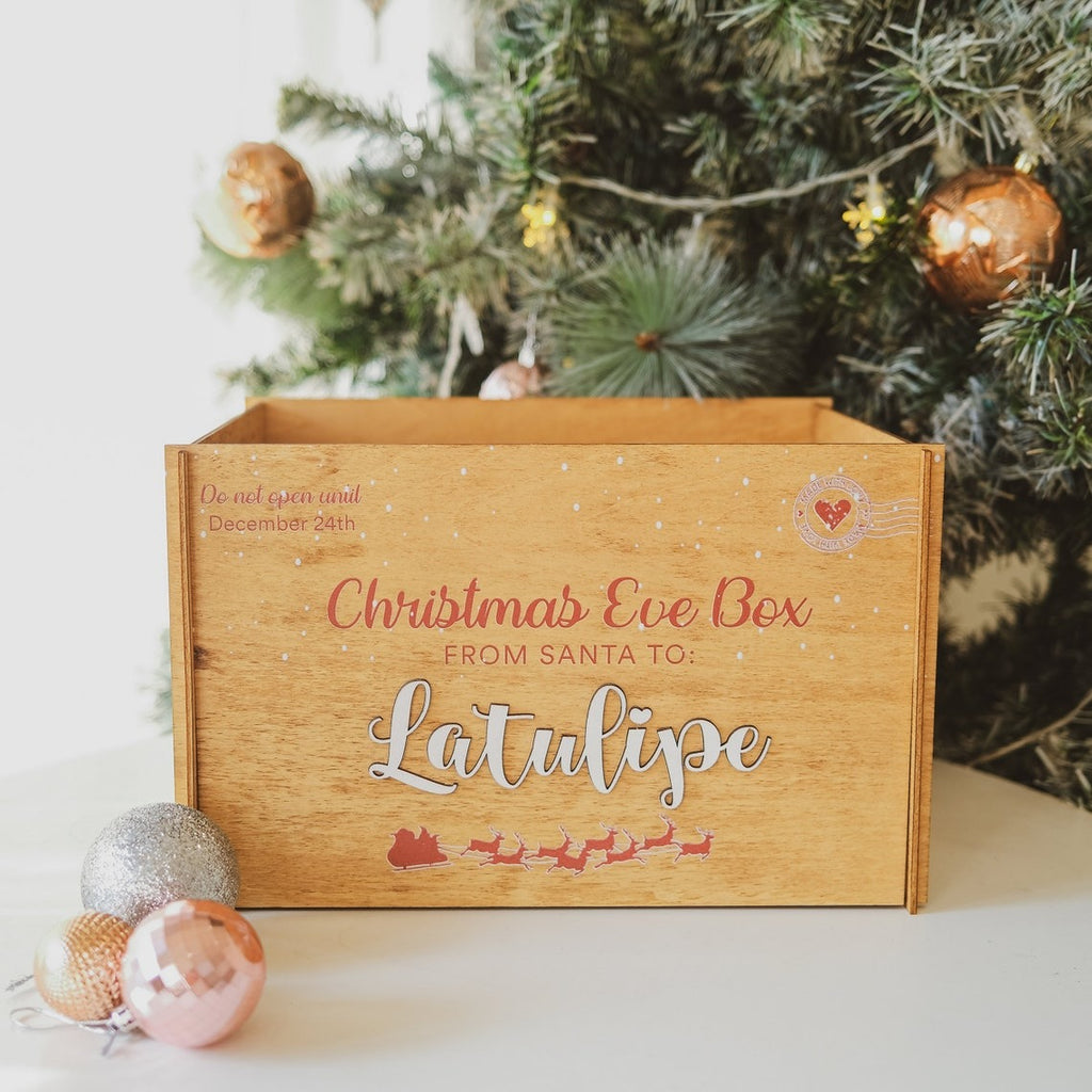Personalized Wooden Christmas Eve Box For Kids And Family - Christmas Gift For Kids