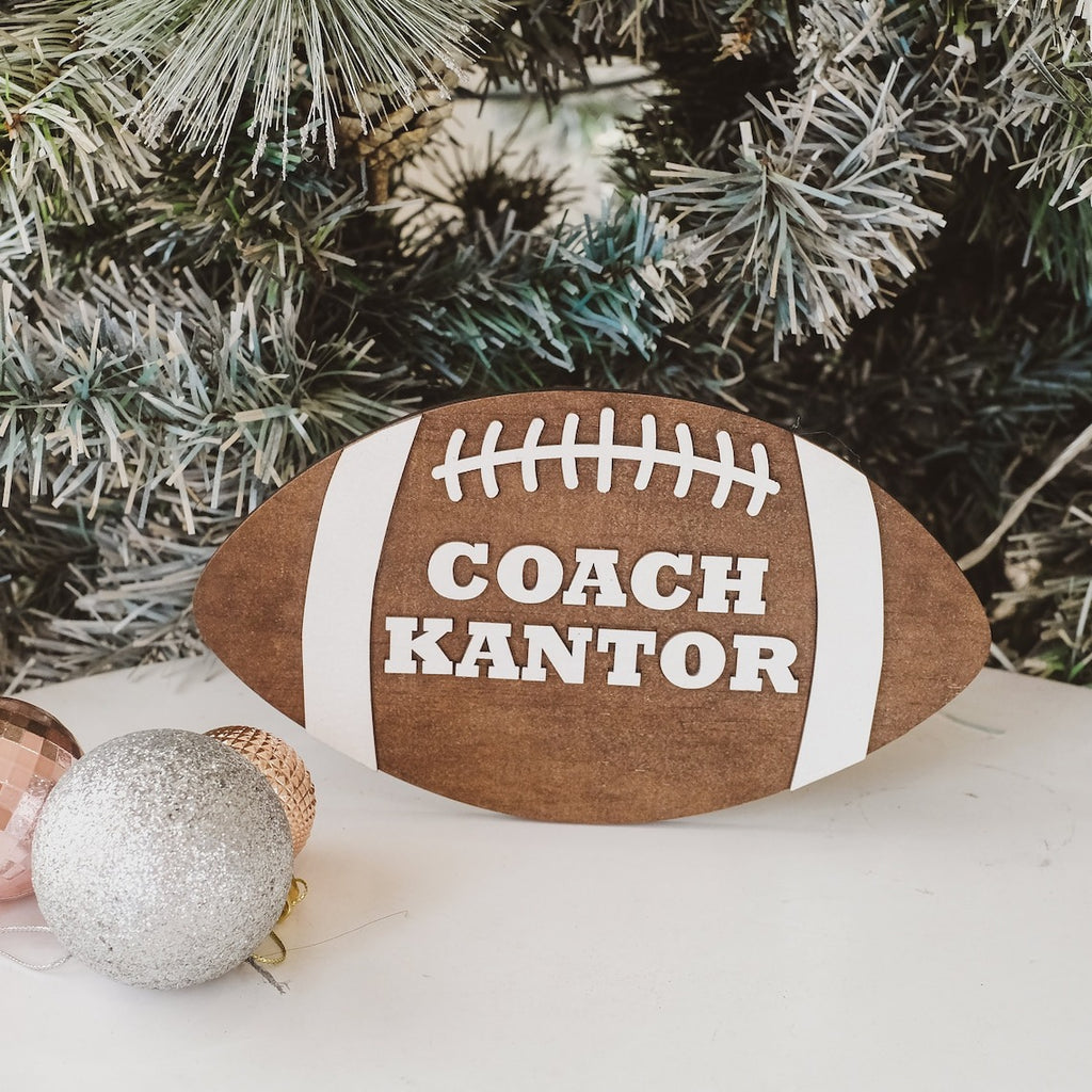Personalized Wooden Football Coach Sign - Christmas Gift For Coach