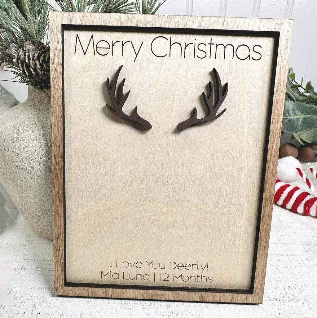 Personalized Reindeer Footprint - Baby First Christmas