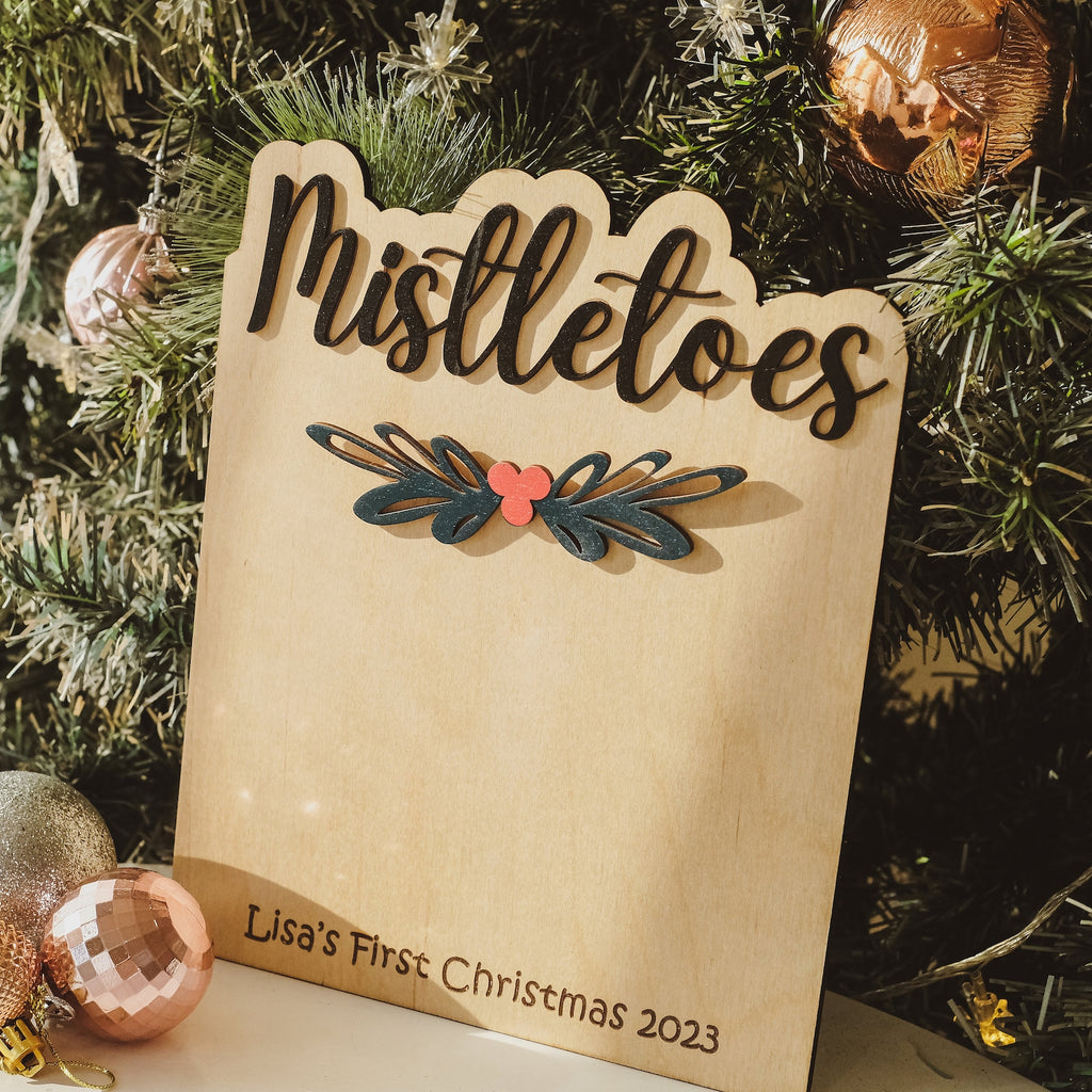 Personalized 2023 Mistletoes Footprint First Christmas - Christmas Footprint, Gift For Kid