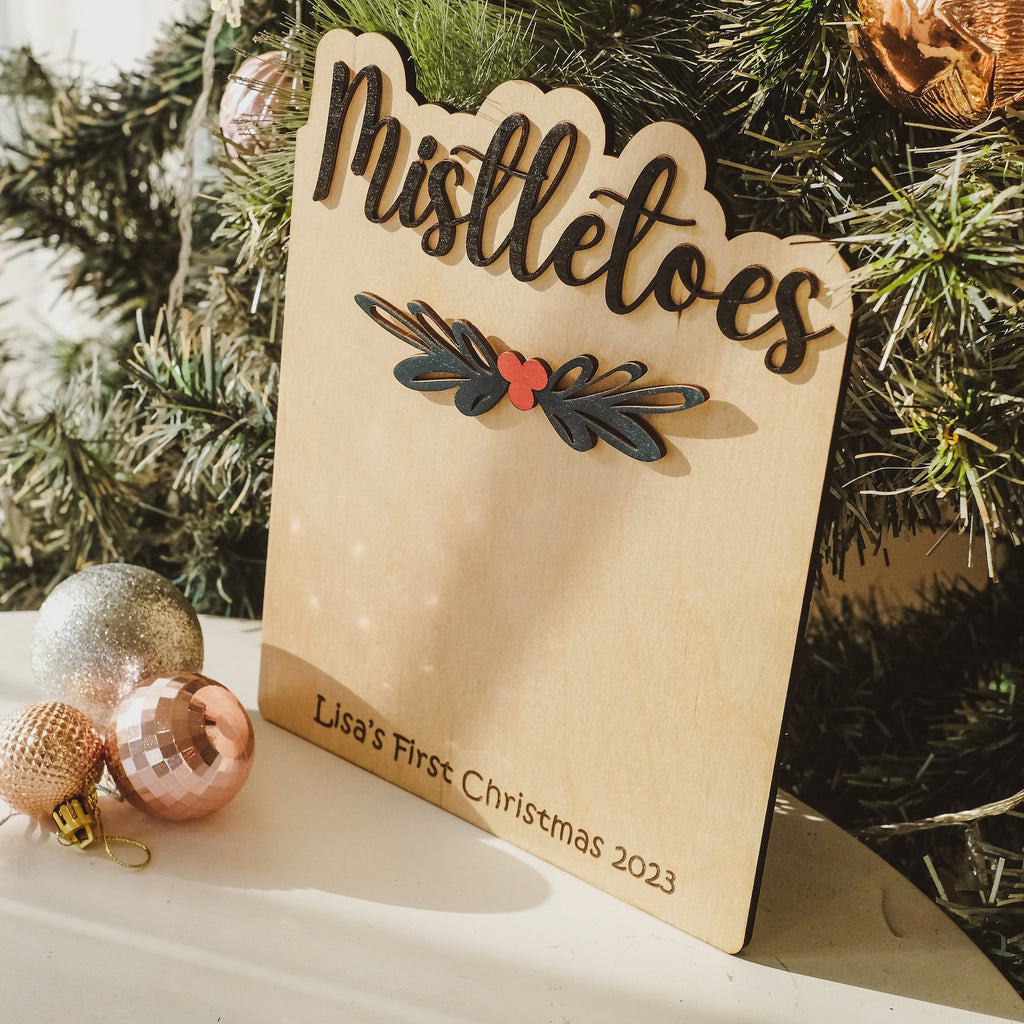 Personalized 2023 Mistletoes Footprint First Christmas - Christmas Footprint, Gift For Kid