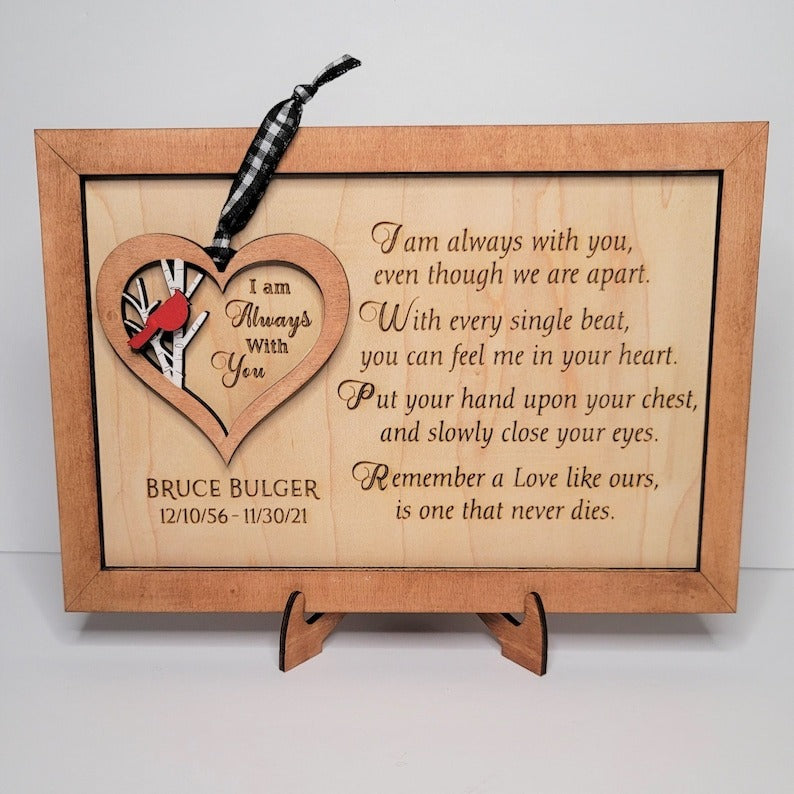 Personalized Memorial Frame with Cardinal Ornament