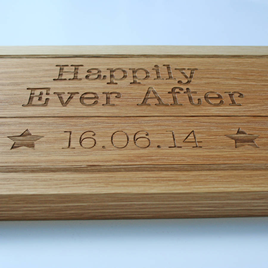 Personalized Wedding Gift Oak Wood Sharing Board - anniversary gifts for couples