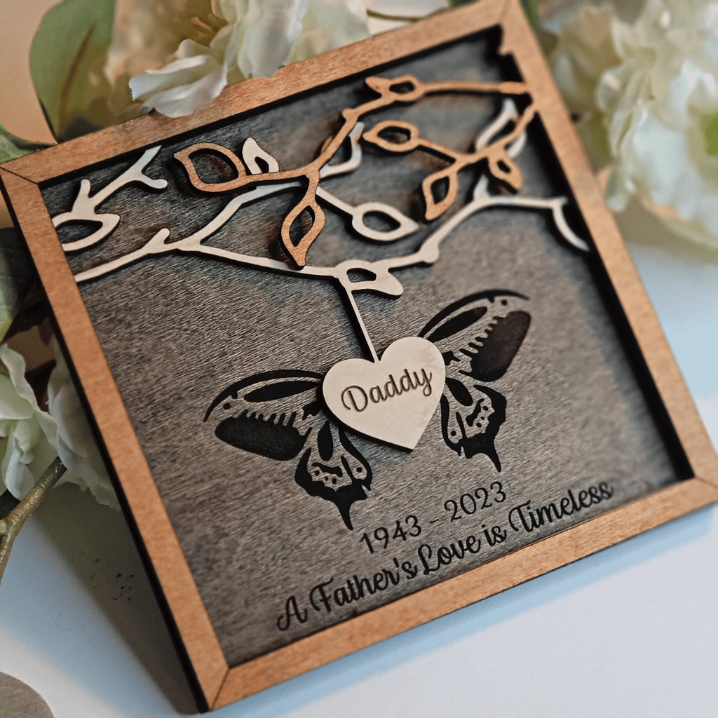 Personalized Hanging Heart Wood Sign- Memorial Gift for Family Members