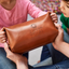 Personalized Leather Wash Bag With Kid's Drawing - Father's Day Gift