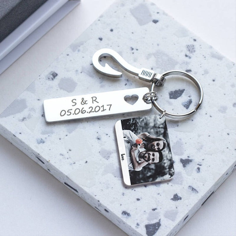 Catch Of My Life Keyring With Photo Plate - Gift for Husband