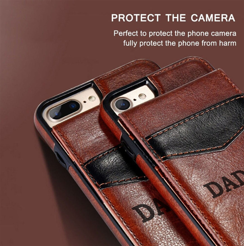 Wallet Case Flip Card Holder Leather Case For iPhone - Gift For Men
