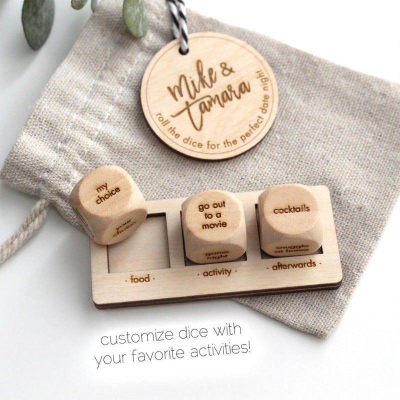 Personalized Anniversary Day date night dice - gift for him - gift for her