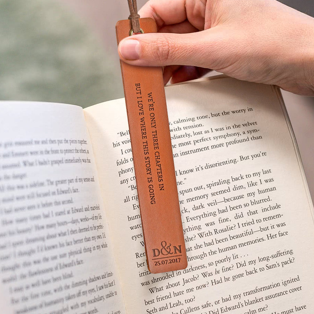 Personalised Leather Bookmark, Third Anniversary Gift