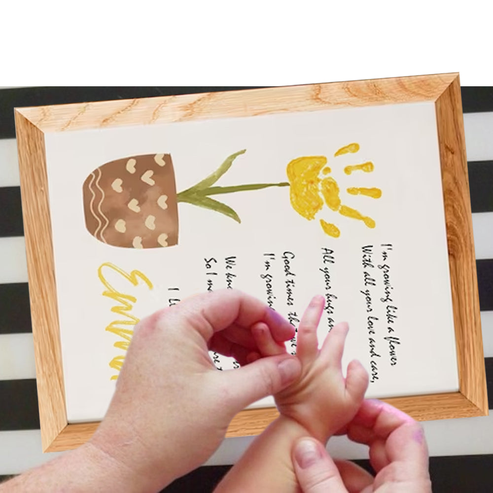Customized of Flower Handprint With Poem For Mother, Grandma - Handprint Sign - Gift For Mom