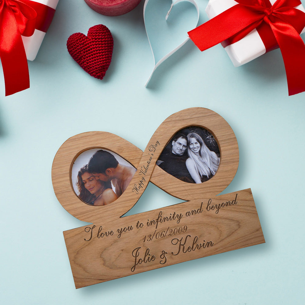 Custom Infinity-shaped photo frame as Couple Gifts, Anniversary, Valentine Gifts, Christmas Gift