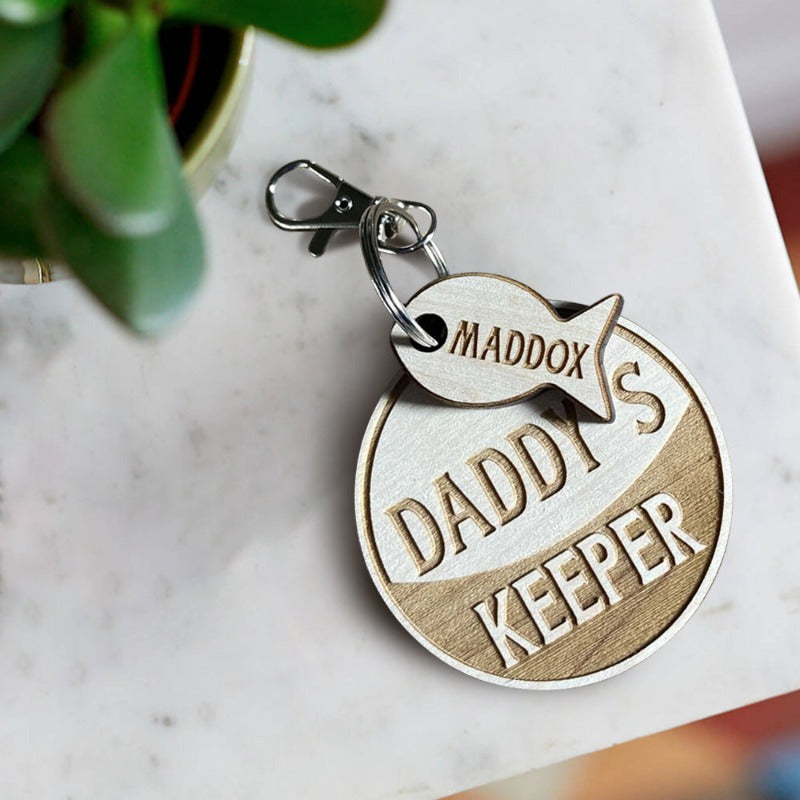 Daddy's Keeper Keychain - Sentimental Gift For Dad