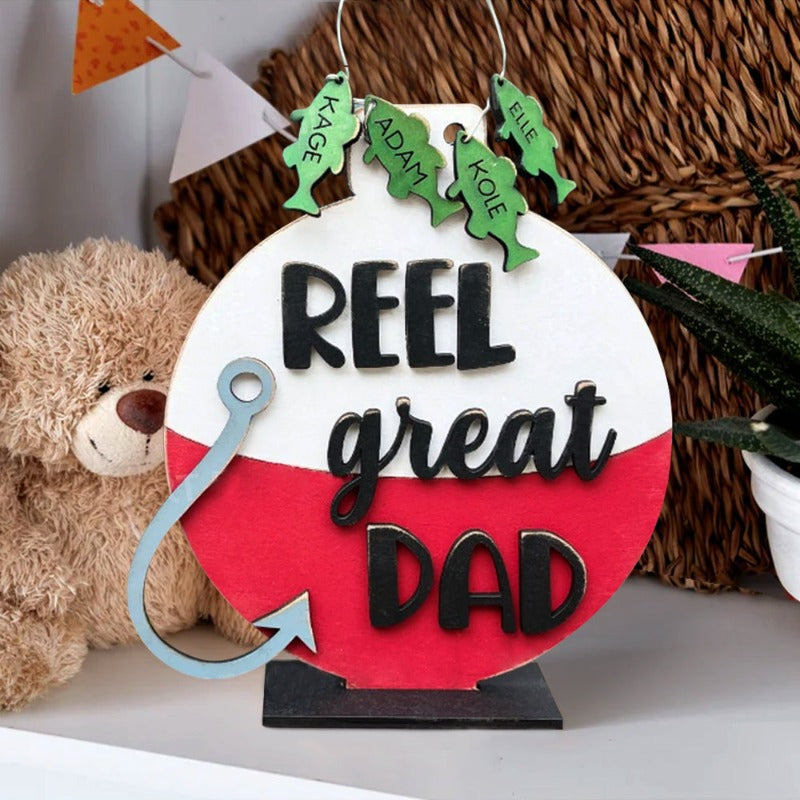 Wooden Reel Great Dad Sign - Gift For Dad
