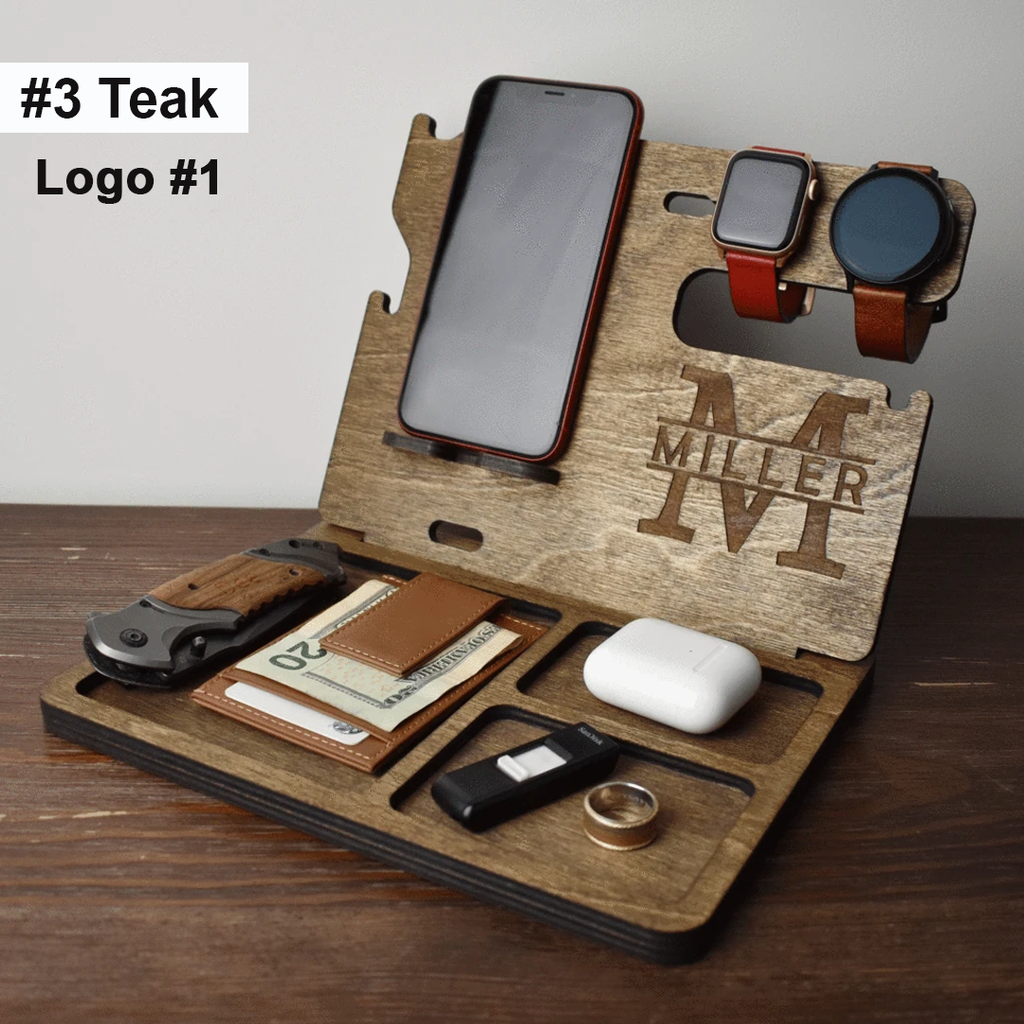 Personalized Wooden Docking Station Gift for Men - My Gift Stories