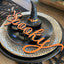 Halloween Wooden Tablescape Plate Words - Halloween table decor