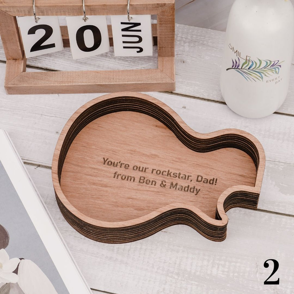 Personalized Wooden Guitar Styles Catchall Tray | Gift For Musician | Gift For Men | 4 Styles Of Guitar