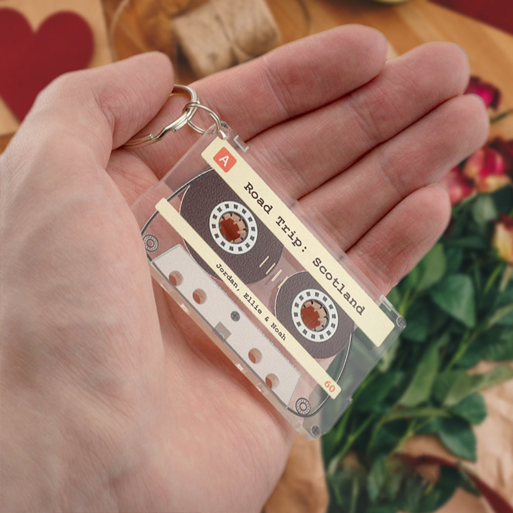 Personalised Song Message Cassette Keychain