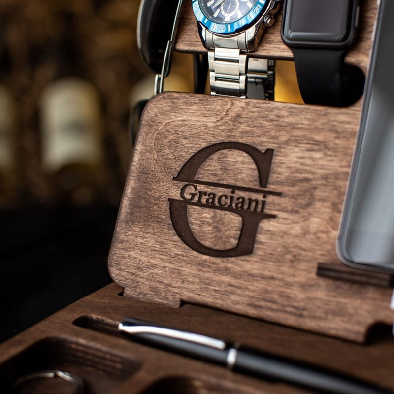 Personalized Wooden Docking Station, Best Gift Ever, Father's Day Gift For Men