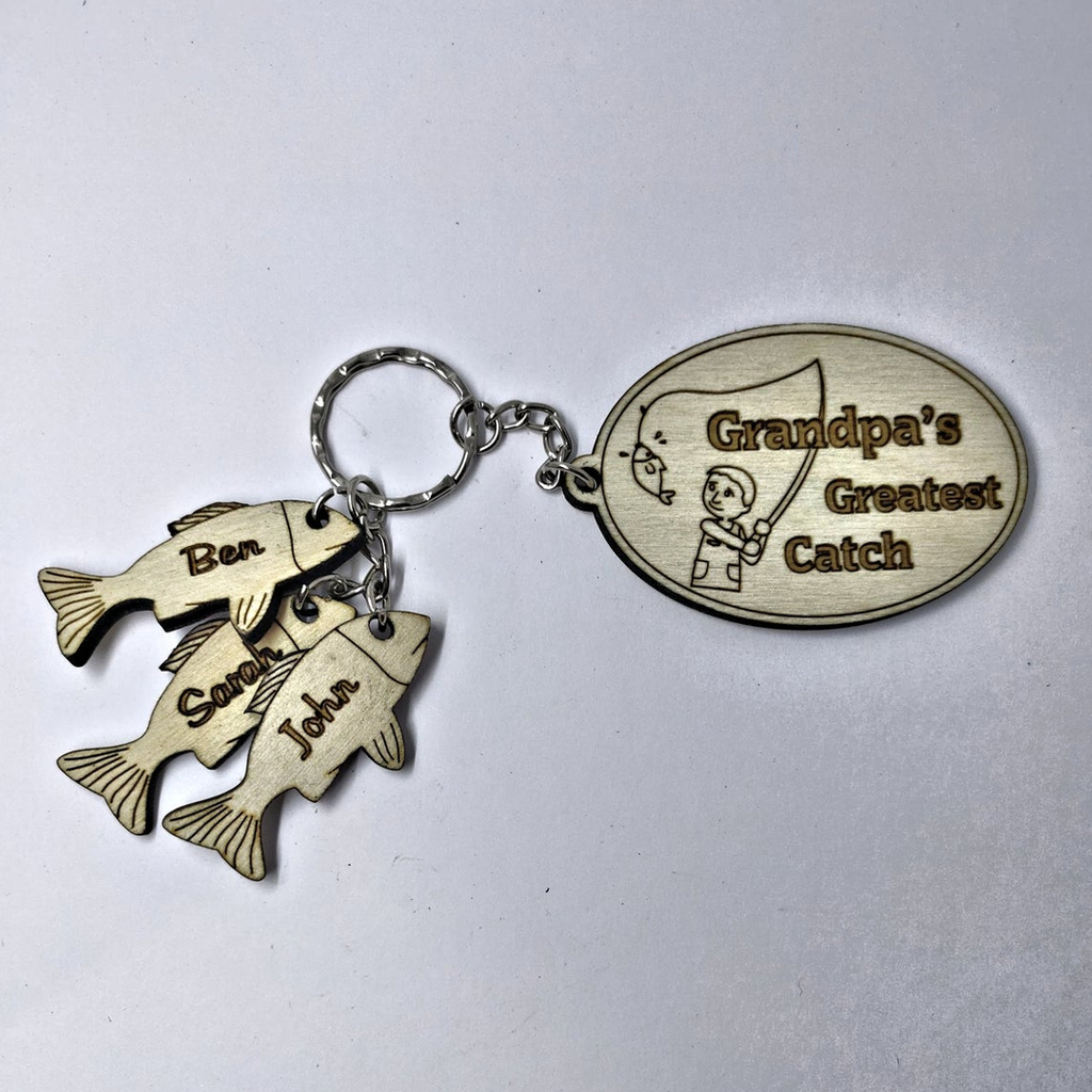 Personalised Fishing Keyring, Greatest Catch, Gift for Fisherman