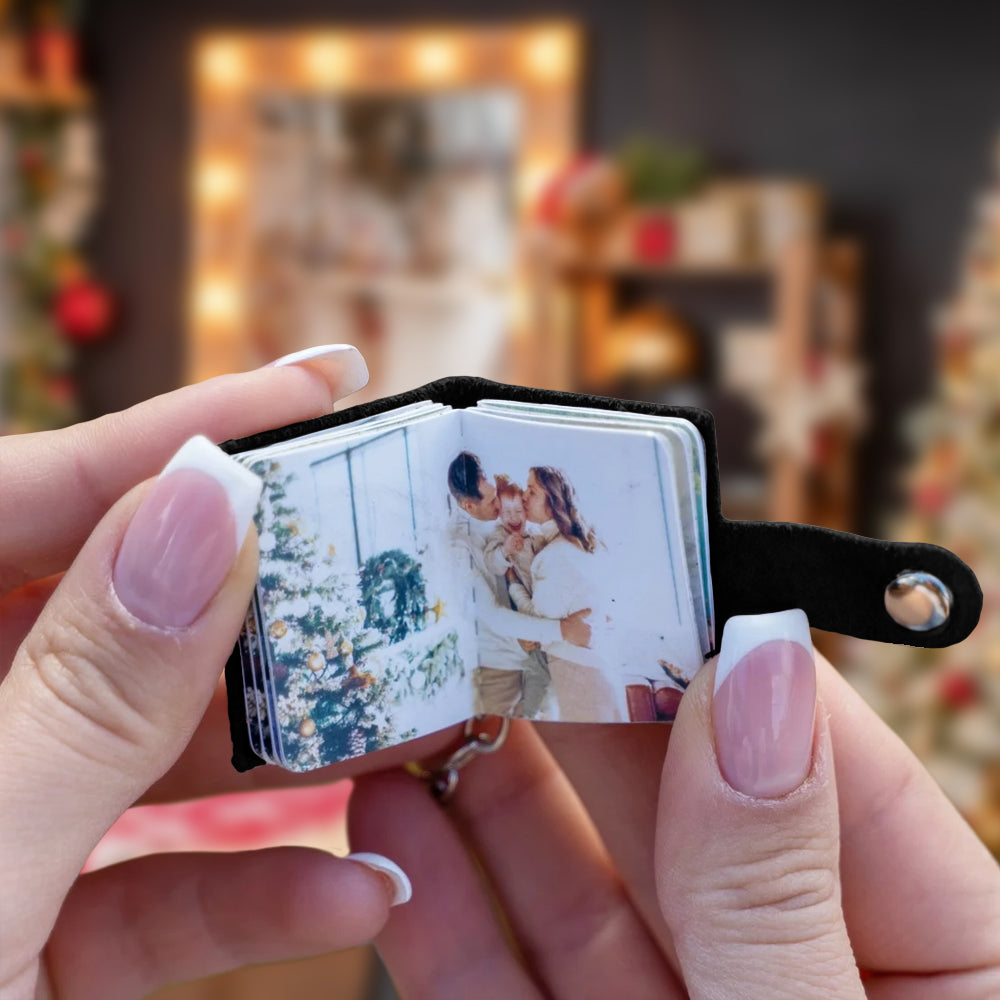 Personalized Keychain with 12 Photos - Custom Mini Photo Album