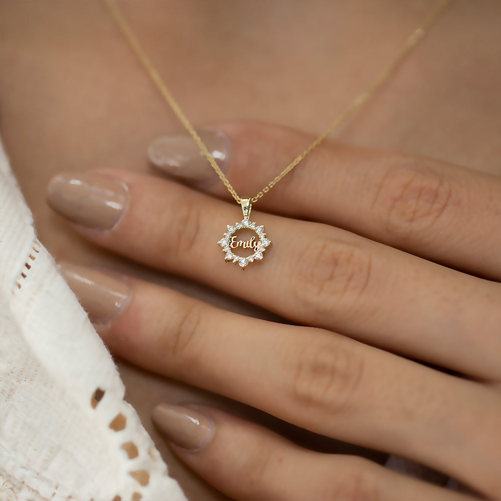 Personalized Name Sun Necklace